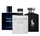 Combo 3 Perfumes Masculinos - Chanel Allure, Bleu de Chanel, Polo Black Ralph Lauren 100ml